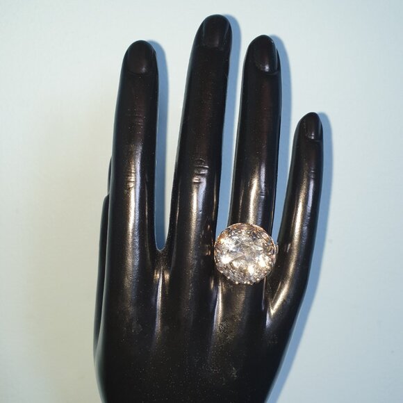 Vintage Alpo Kustaa Tammi Sterling Silver White Quartz Finnish Statement Ring - Picture 3 of 13